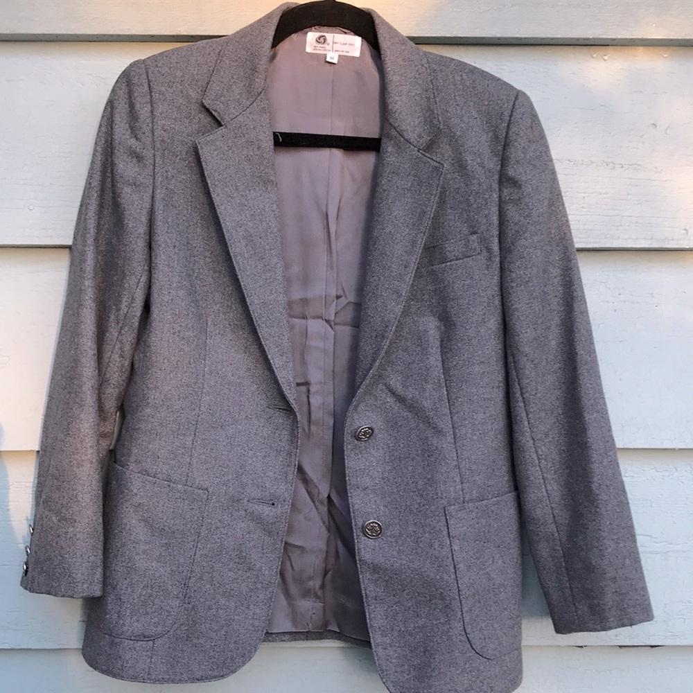 Vintage gray Tweet women’s 100% wool blazer size 10